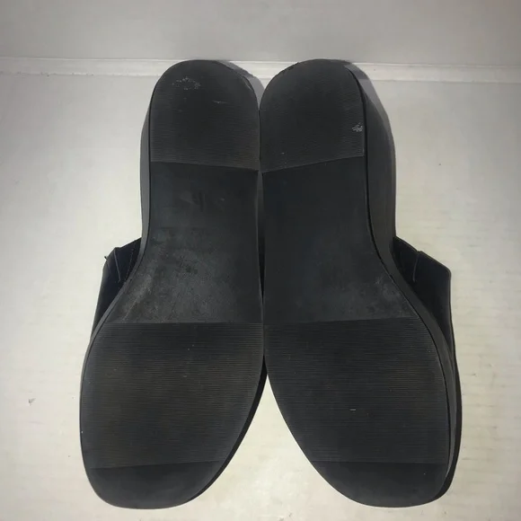 Steve Madden Black Leather Moveable Platform Sandals Sz 6.5 - Picture 9 of 11
